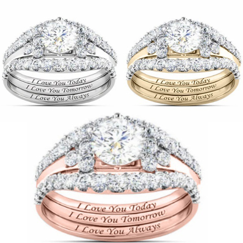 Three-piece diamond ring