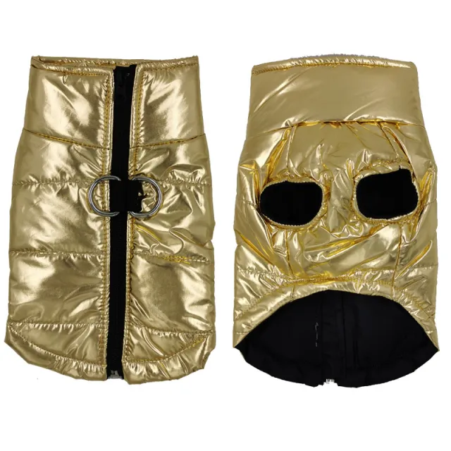 Dog Cotton Vest Waterproof Dog Jacket Bright Gold - Shop at LoveMi