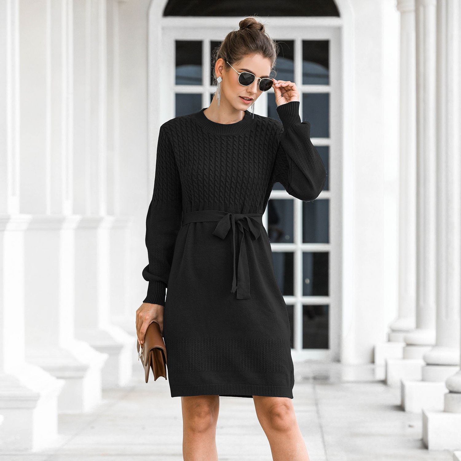 Hedging Twist Lantern Sleeve Dress, picture 6 of 9