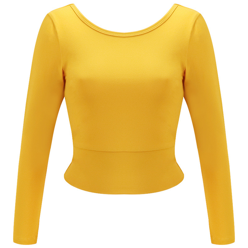 قميص نسائي ضيق بأكمام طويلة للجري واليوغا واللياقة البدنية