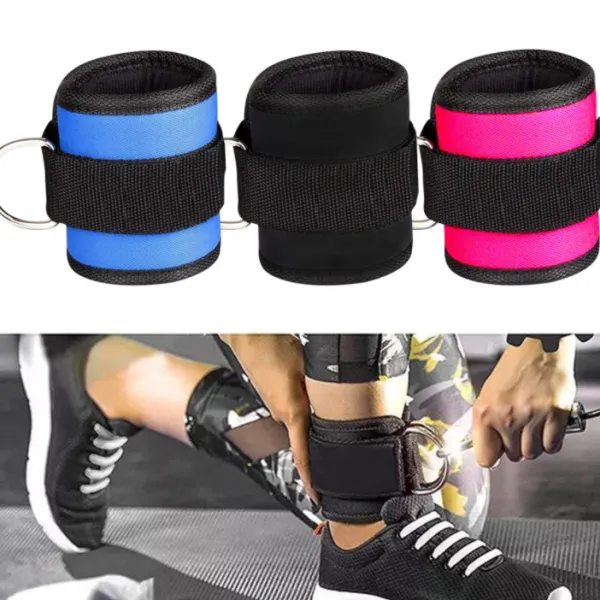 New D-ring Ankle Strap Buckle Adjustable Ankle Weights Gym Leg Ankle Cuffs Power Weight Lifting Fitness Rope 12PC