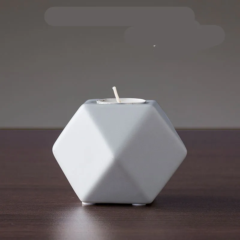 Nordic ceramic candlestick creative retro ins decoration - Grey