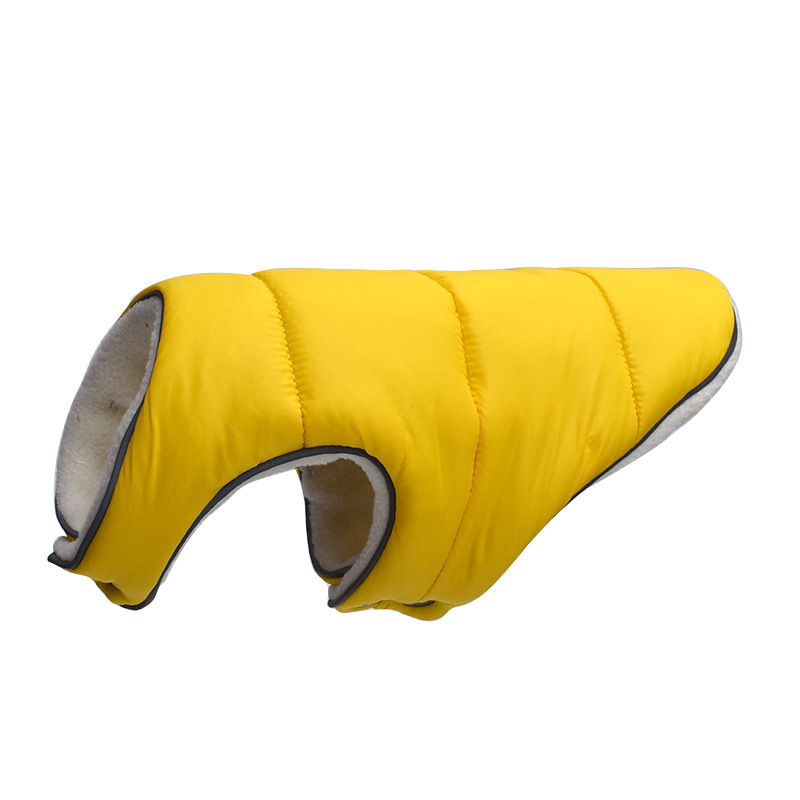 Pet Jacket Warm Winter Dog Clothes Reflective Puppy Clothing Vest Comfortable Fleece Pet Dogs Coat For Small Medium Large Dogs Yellow - Shop at LoveMi