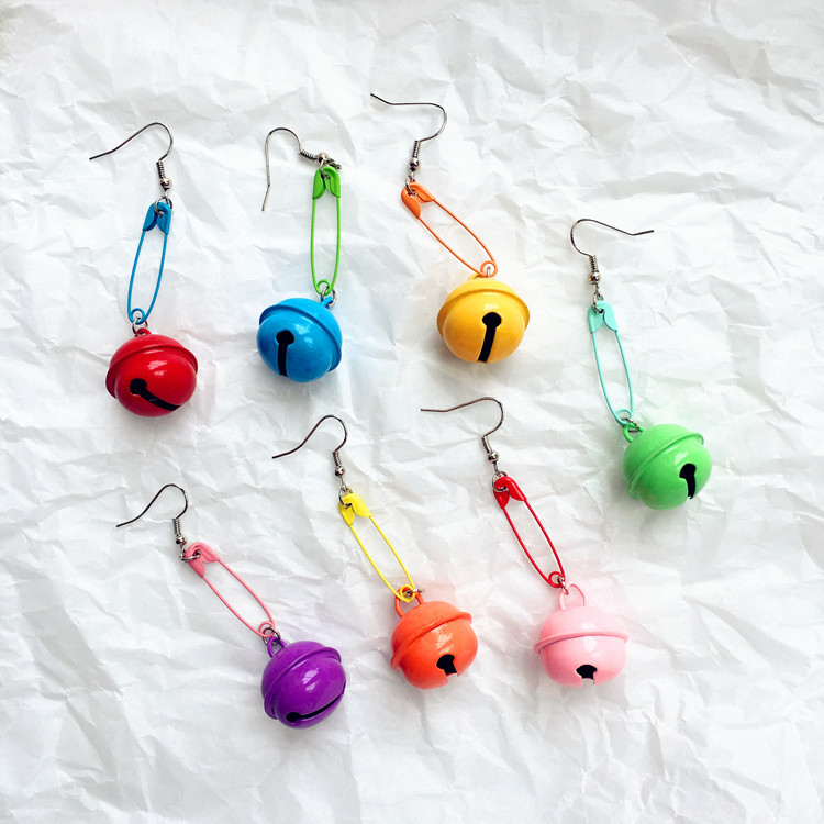 Original hand-made contrasting color bell earrings