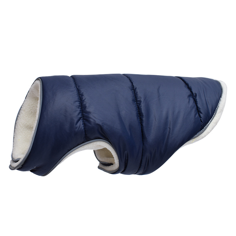Pet Jacket Warm Winter Dog Clothes Reflective Puppy Clothing Vest Comfortable Fleece Pet Dogs Coat For Small Medium Large Dogs Navy - Shop at LoveMi