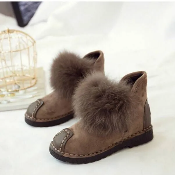 Flat and fleece ankle boots - Khaki
