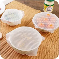 Food Reusable Silicone Stretch Cling Film Saran Wrap Kitchen Microwave Oven Fridge Seal Bowl Cover Pad Kitchen Tools - 2 Pcs 20X20Cm - View 1
