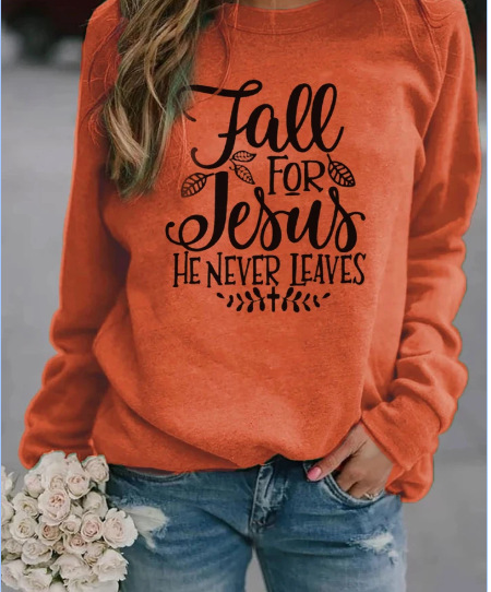 Letter print long-sleeved sweatshirt