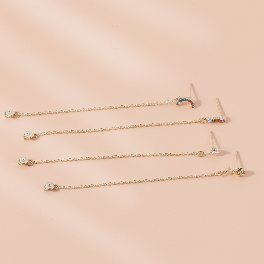 Diamond chain earrings