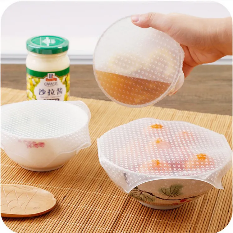 Food Reusable Silicone Stretch Cling Film Saran Wrap Kitchen Microwave Oven Fridge Seal Bowl Cover Pad Kitchen Tools – image 5
