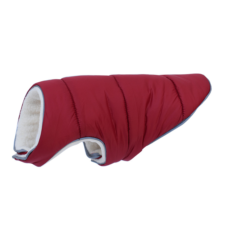 Pet Jacket Warm Winter Dog Clothes Reflective Puppy Clothing Vest Comfortable Fleece Pet Dogs Coat For Small Medium Large Dogs Wine Red - Shop at LoveMi