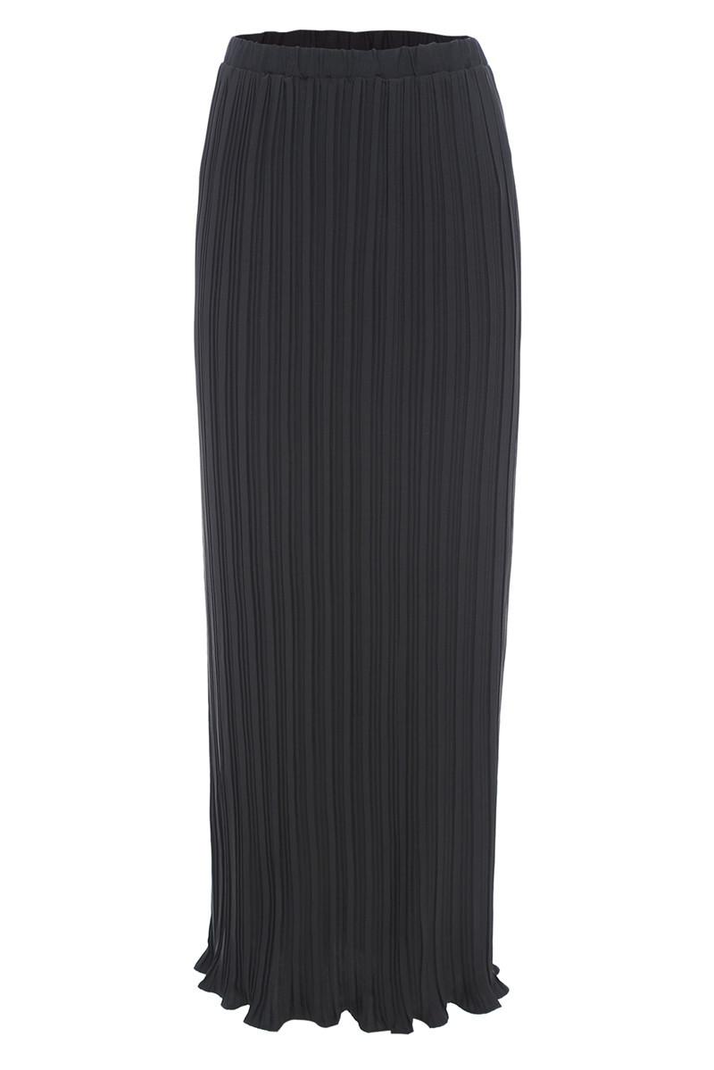 Chiffon pleated double flared skirt Black - Shop at LoveMi