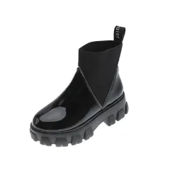 Platform English style Martin boots - Black - View 1