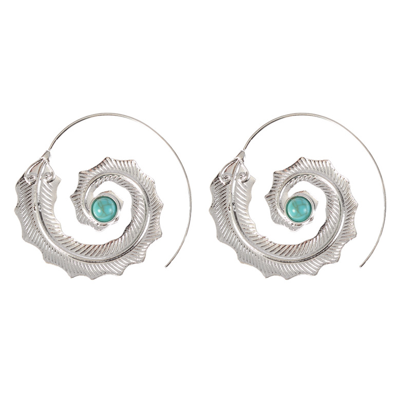 Spiral leaf earrings