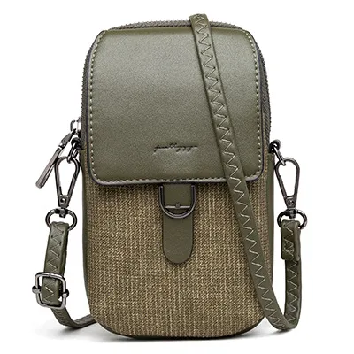 Vertical mobile phone shoulder bag - Green