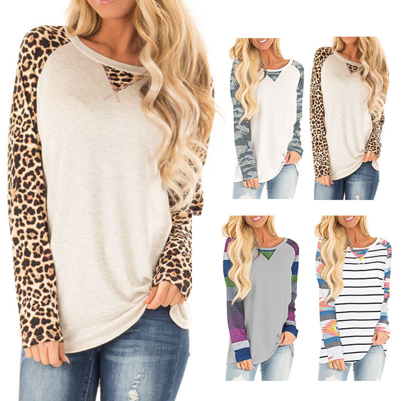 Raglan sleeve t-shirt striped long sleeves