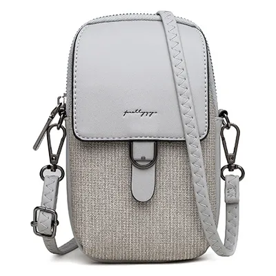 Vertical mobile phone shoulder bag - Grey