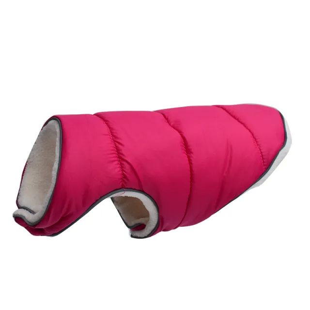 Pet Jacket Warm Winter Dog Clothes Reflective Puppy Clothing Vest Comfortable Fleece Pet Dogs Coat For Small Medium Large Dogs Rose Red - Shop at LoveMi