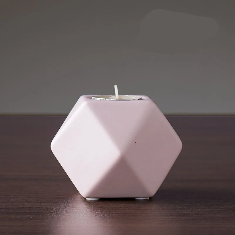 Nordic ceramic candlestick creative retro ins decoration - Pink