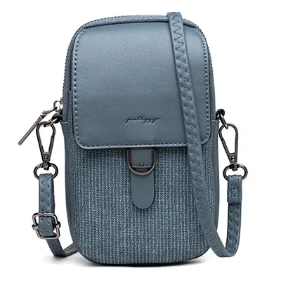 Vertical mobile phone shoulder bag - Blue