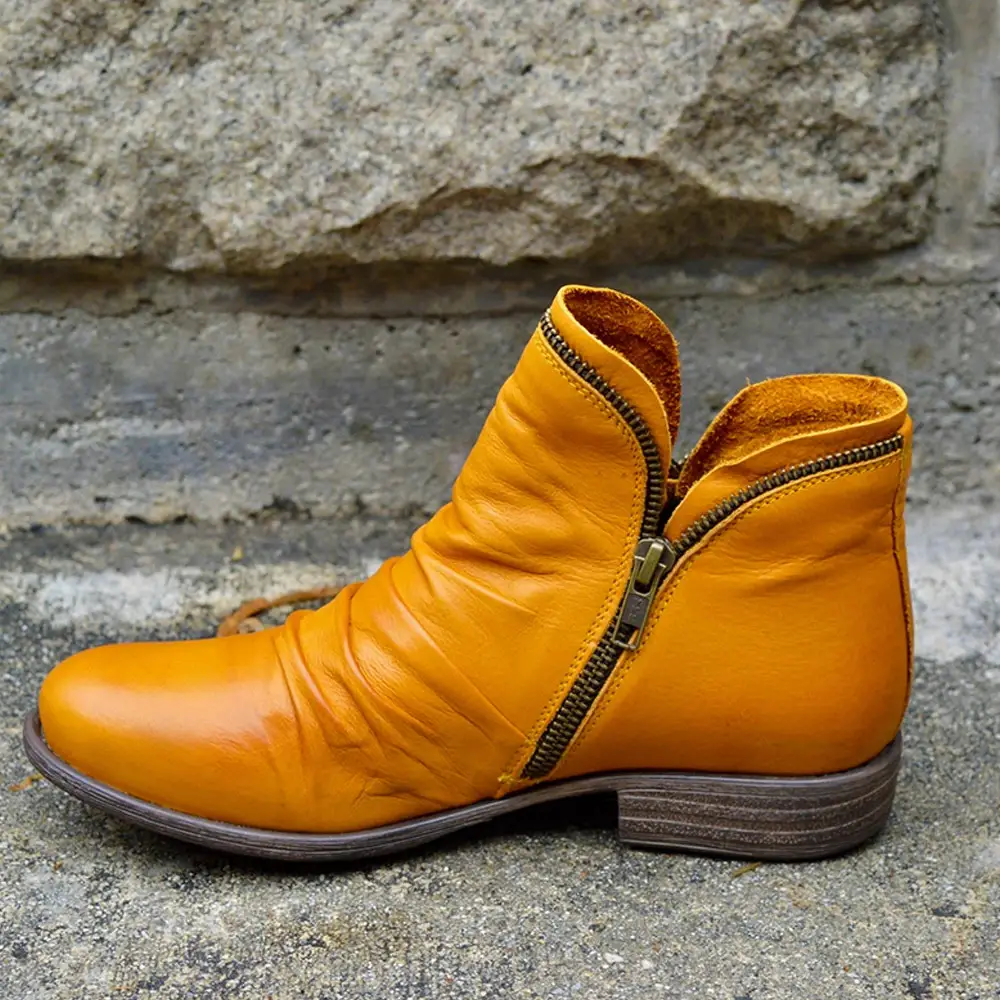 Side zipper martins for women's leather boots