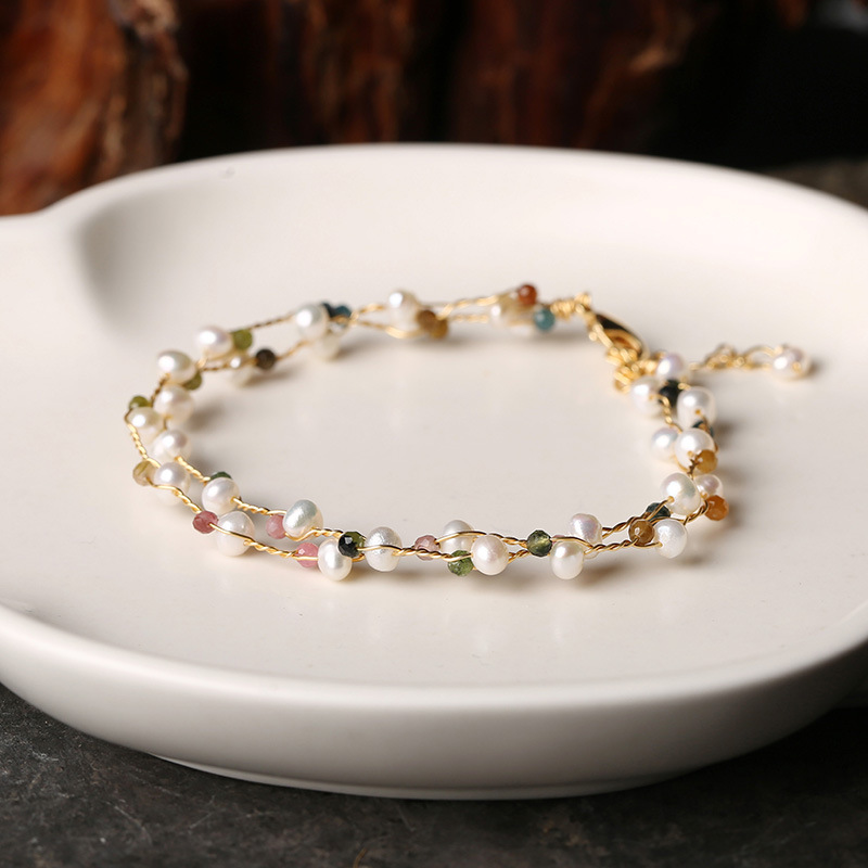Pearl double winding bracelet