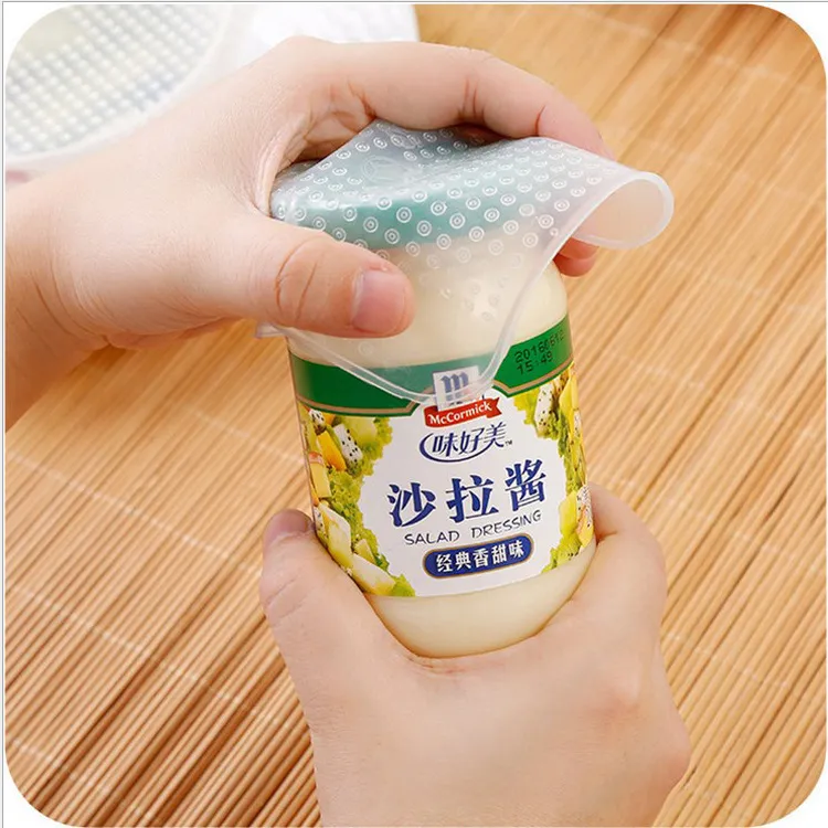 Food Reusable Silicone Stretch Cling Film Saran Wrap Kitchen Microwave Oven Fridge Seal Bowl Cover Pad Kitchen Tools – image 3
