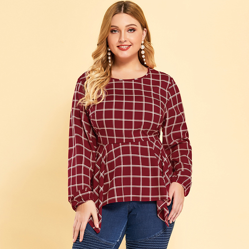 Long sleeve round neck loose blouse