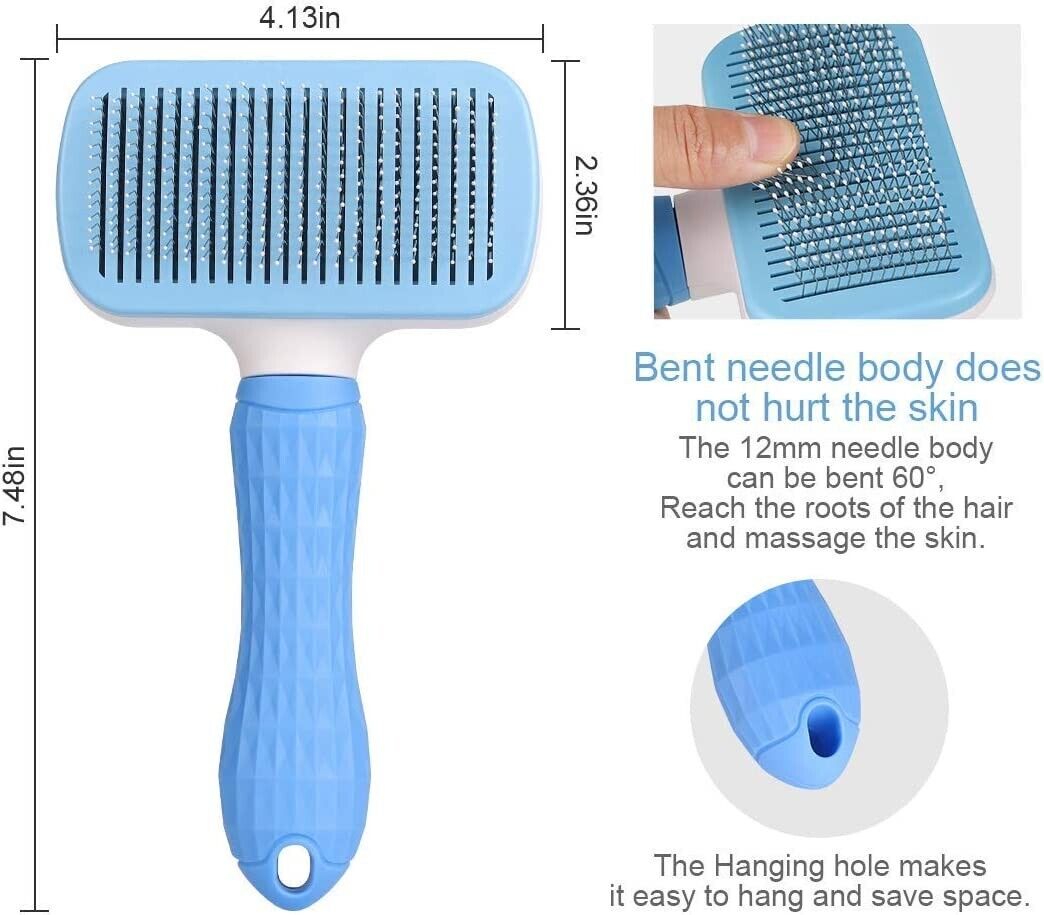 Shedding Pet Hair Grooming Trimmer Comb Tool.
we ship only inside the US,
USPS First Class Package
2 Day Handling , 2-5 Day Shipping.

Self Cleaning Slicker Brush,Dog Brush & Cat Brush with Massage Particles,Removes Loose Hair & Tangles by KT Deals

Self 