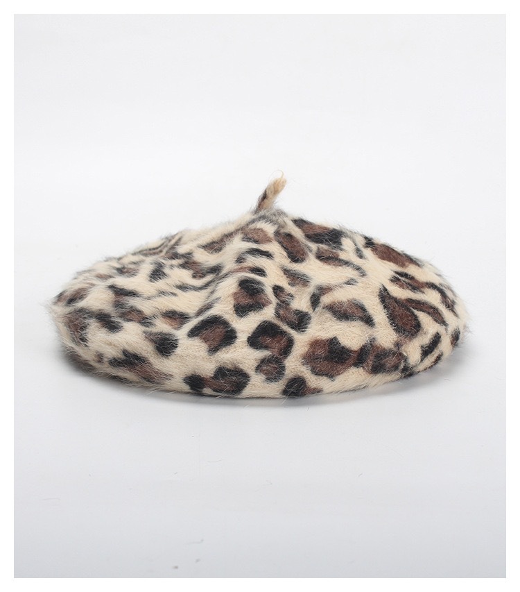 Retro Beret Leopard Painter Hat Super Versatile