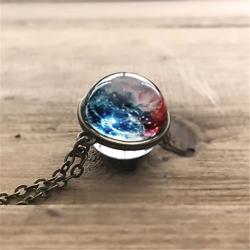 Solar System Universe Star Time Gem Necklace - 16Mm