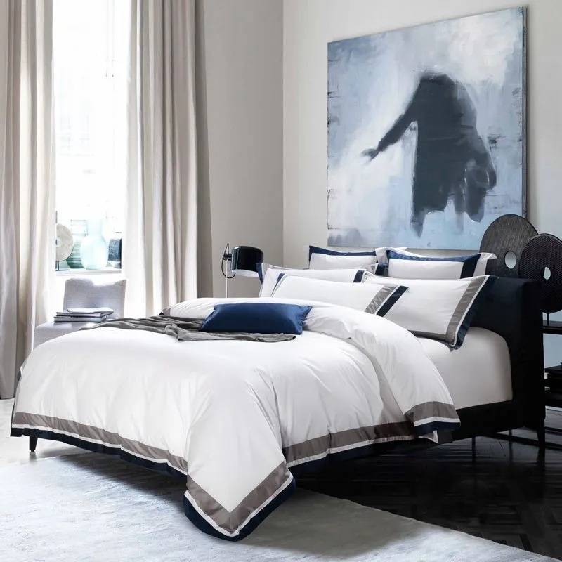 White four-piece hotel bedding cotton pure cotton European-style - Q