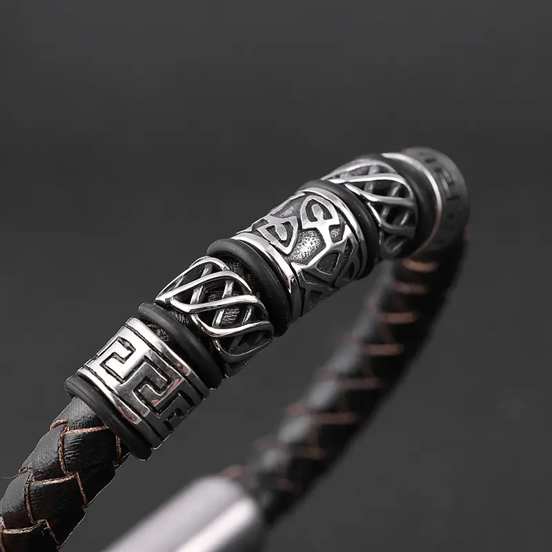 Men's Leather Woven Bracelet Leather Bracelet