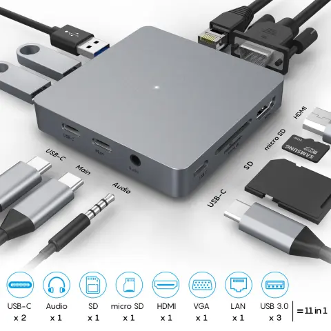 Eleven in One Type-C Docking Station Usb-c Hub Expansion