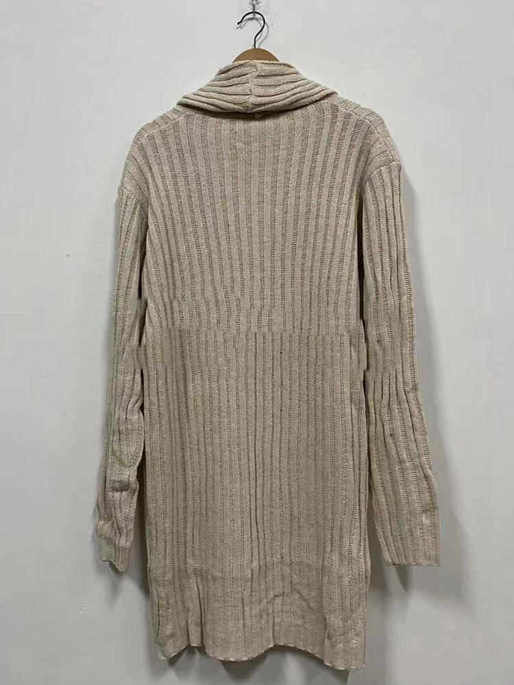 Long Sleeve Padded Cardigan Lapel Long Sweater Coat