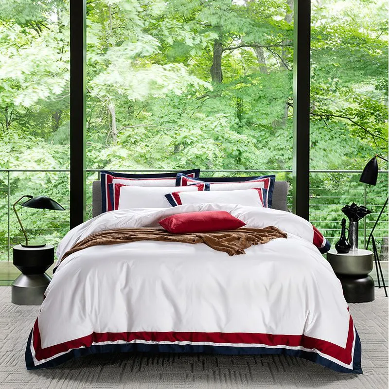 White four-piece hotel bedding cotton pure cotton European-style - R