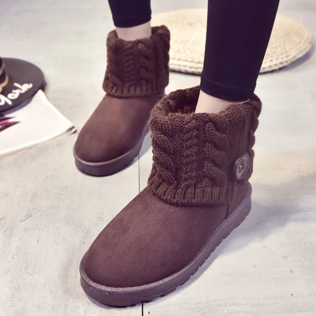Women's With Medium Cotton Shoes And Short Boots Brown - Shop at LoveMi