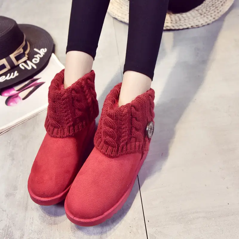 Women's With Medium Cotton Shoes And Short Boots