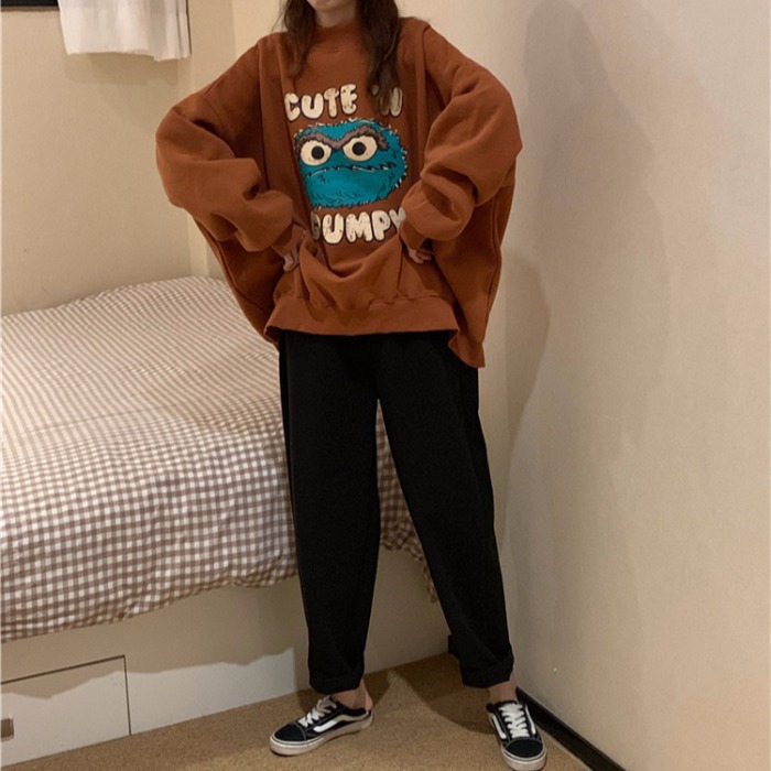 Japanese Vintage Plus Velvet Loose Lazy Style Sweater