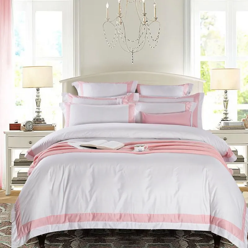 White four-piece hotel bedding cotton pure cotton European-style - Package 2