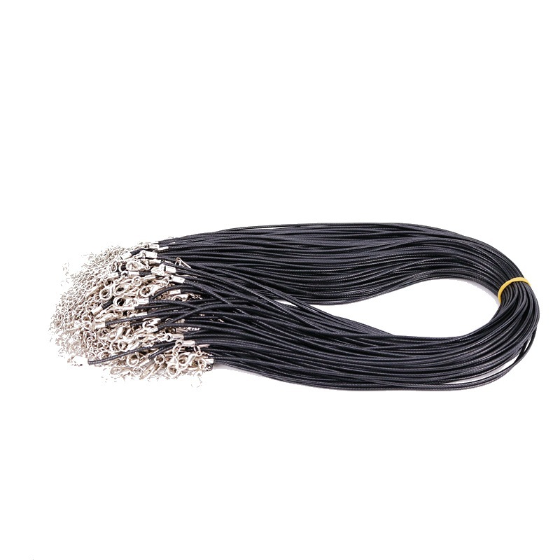 Rope Leather Rope Wax Thread Necklace Rope Black Leather