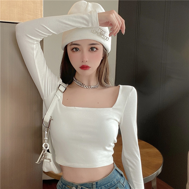 Slim And Thin All-match Short Long Sleeve T-shirt