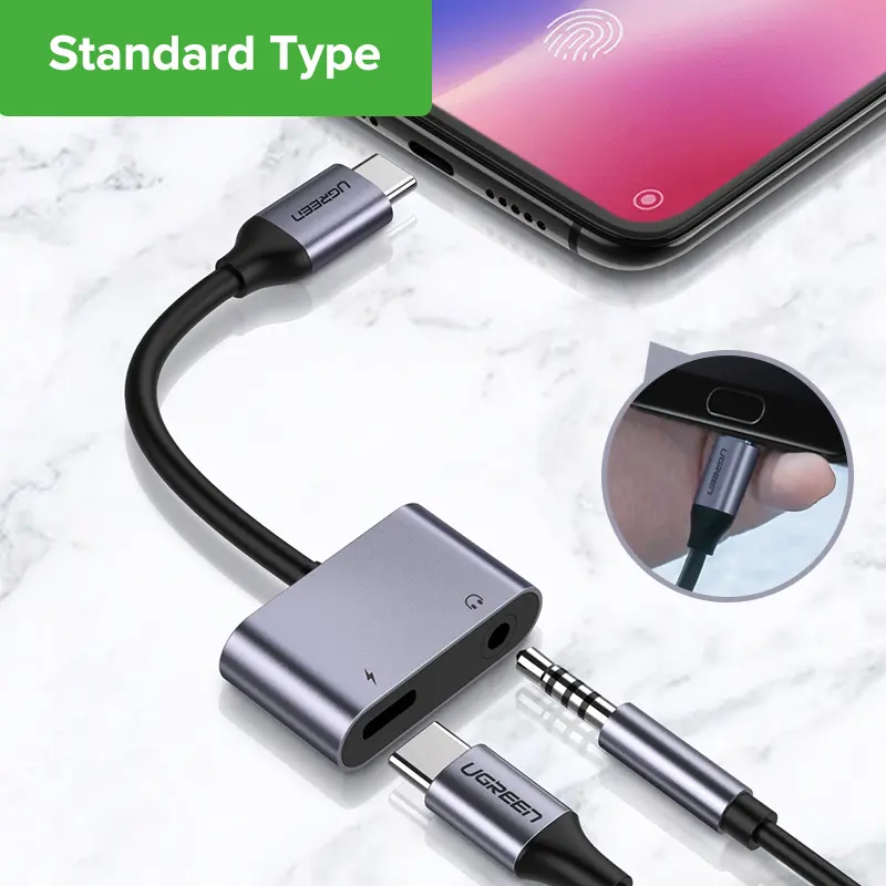 Typec Charging Headphone Adapter 2-In-1 Typc