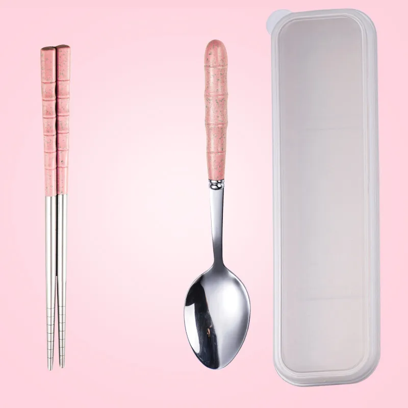 Wheat Straw Stainless Steel Portable Cutlery Set - Pinka