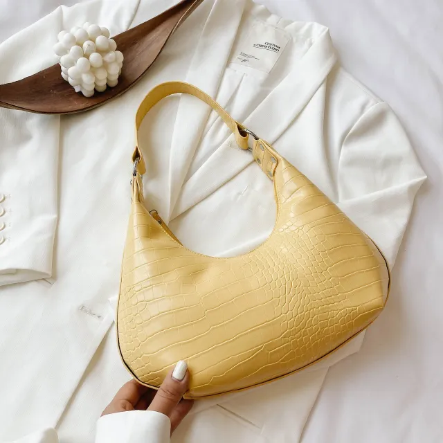 Style Fashionable Texture One Shoulder Messenger Bag Yellow - Shop at LoveMi