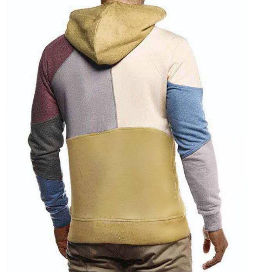 Color Block Sweater Pullover Hooded Casual Jacket