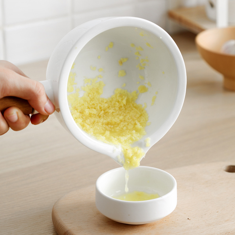 Manually Pounding Garlic Ceramic Stone Mortar and Grinder