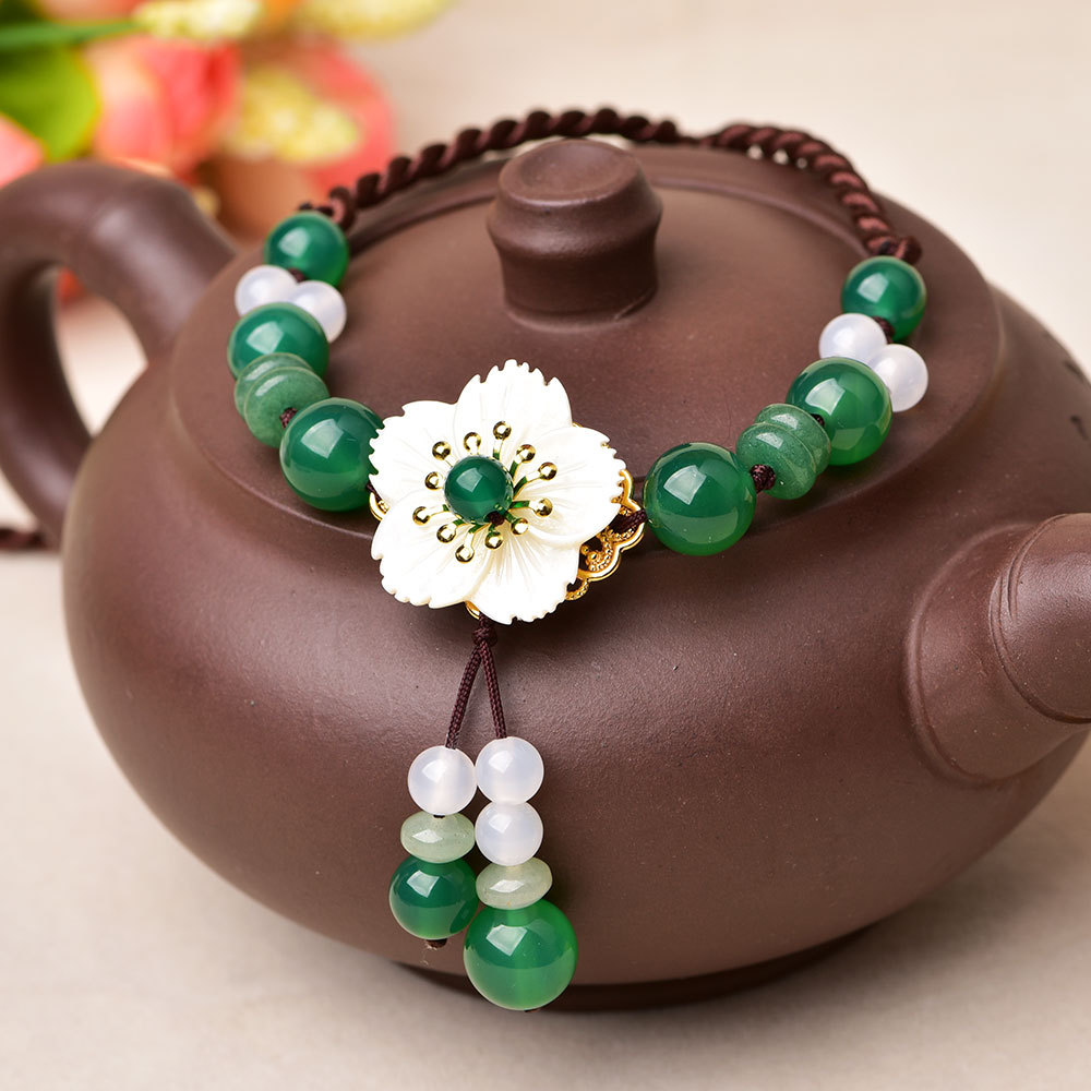 Ethnic Style Agate Necklace Clavicle Chain