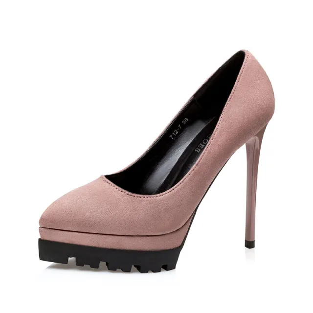 Korean Style High Heels Stiletto Professional Sexy Female Pumps Khaki - Shop at LoveMi