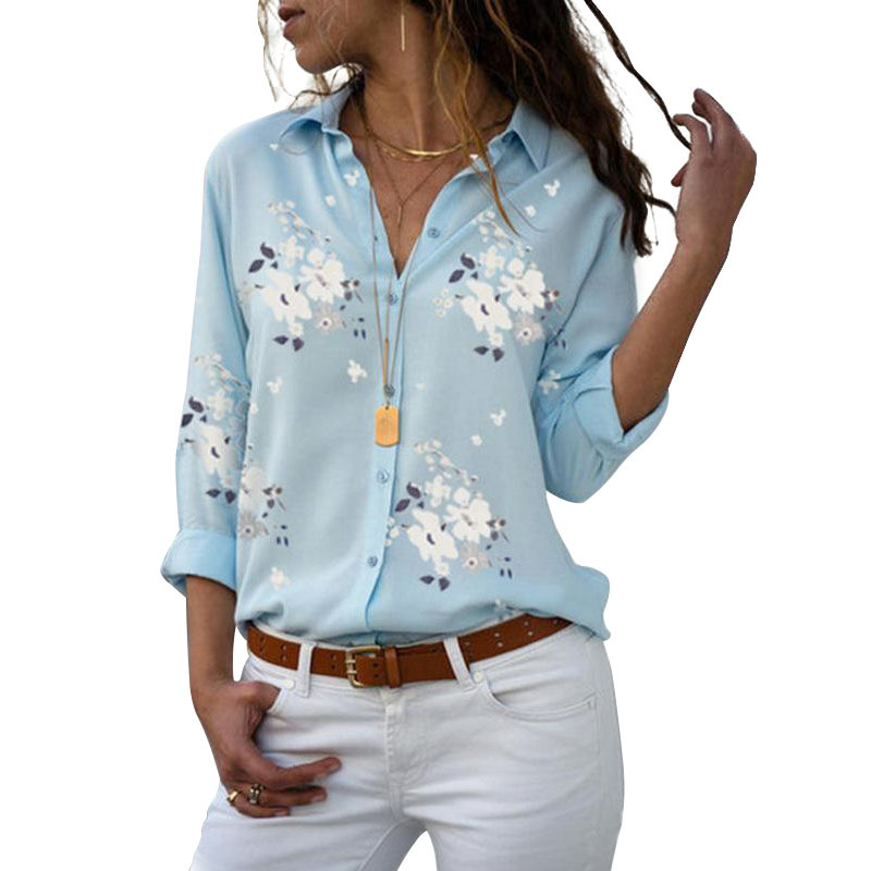 Cross-Border Hot Sale New Style Printing All-Match Shirt Women